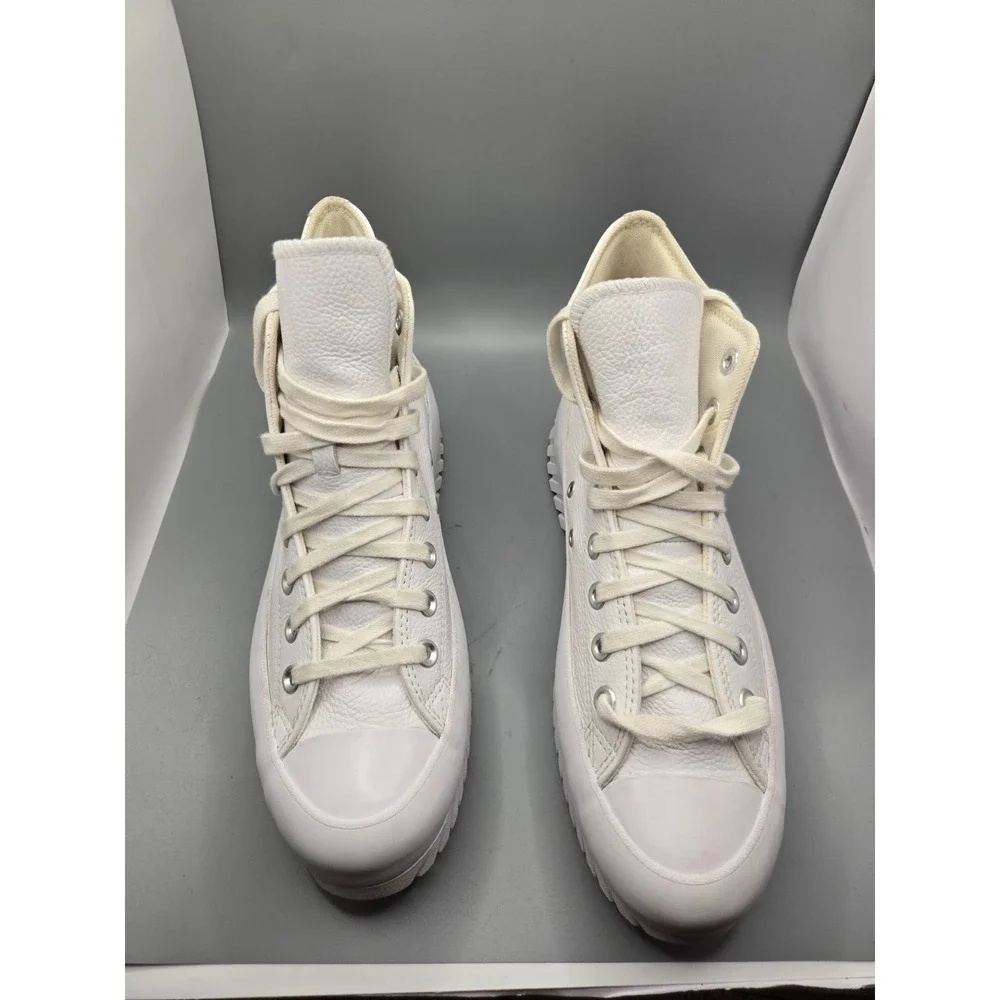 Converse Chuck All Star Lift Platform High Top White Leather Shoes Women 9.5